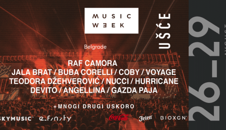 MUSIC WEEK 2021: Coby, Buba, Jala, Teodora Džehverović, Hurricane i mnogi drugi u avgustu na Ušću!