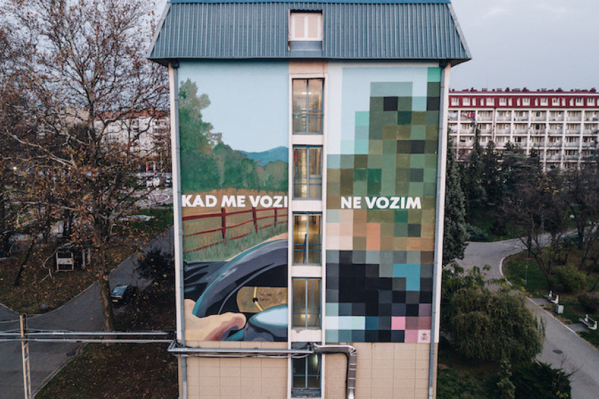 NOVI MURAL SA SNAŽNOM PORUKOM  OSVANUO U BEOGRADU
