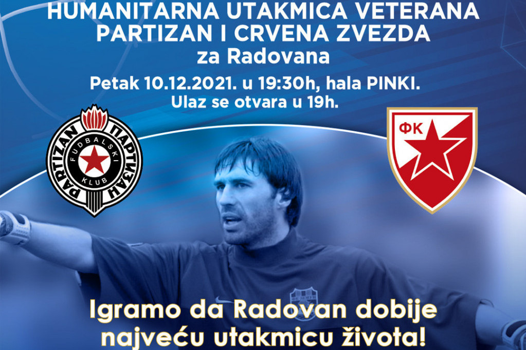 UJEDINJENI VEČITI RIVALI: Veterani Zvezde i Partizana igraju za Radovana Radakovića!