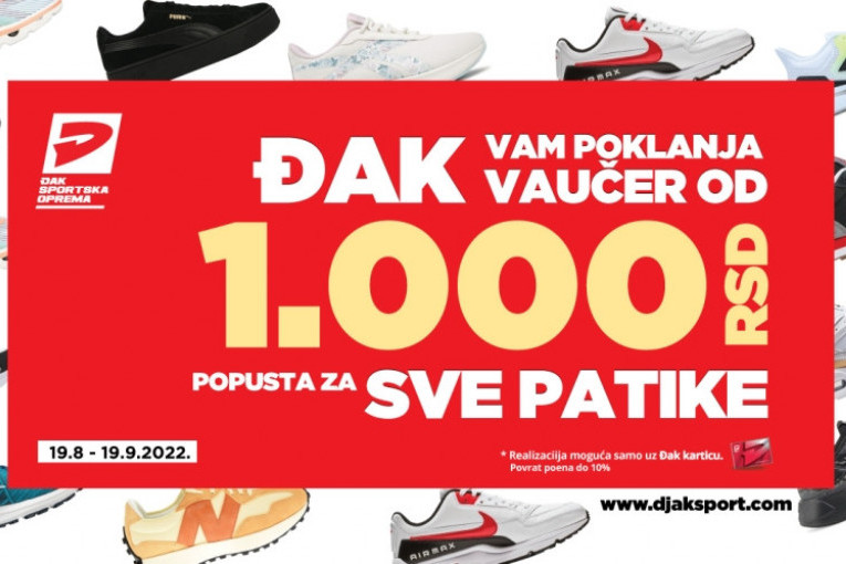 Velika akcija pred novu školsku godinu: Kompanija „Đak“ poklanja 1.000 din popusta za kupovinu patika