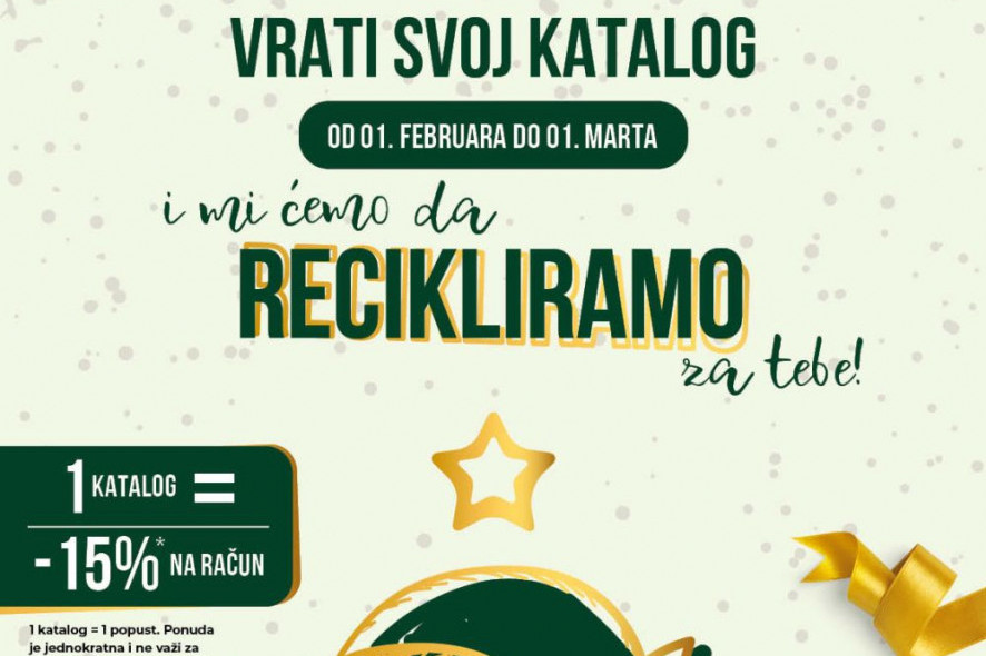 Lilly Drogerie doprinose očuvanju životne sredine! OSTVARITE POPUST RECIKLIRANJEM NOVOGODIŠNJEG KATALOGA Lilly Drogerie doprinose očuvanju životne sredine! OSTVARITE POPUST RECIKLIRANJEM NOVOGODIŠNJEG KATALOGA