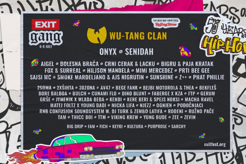 EXIT zaokružio program za pedesetogodišnjicu hip hopa: Onyx i Senidah uz Wu-Tang Clan i preko 60 repera iz celog sveta na Tvrđavi! EXIT zaokružio program za pedesetogodišnjicu hip hopa: Onyx i Senidah uz Wu-Tang Clan i preko 60 repera iz celog sveta na Tvrđavi!