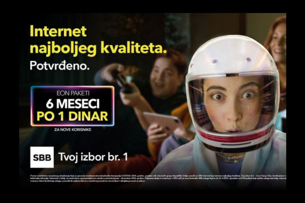 Potvrđeno! SBB internet najboljeg kvaliteta: Izbor broj 1 korisnika u Srbiji Potvrđeno! SBB internet najboljeg kvaliteta: Izbor broj 1 korisnika u Srbiji