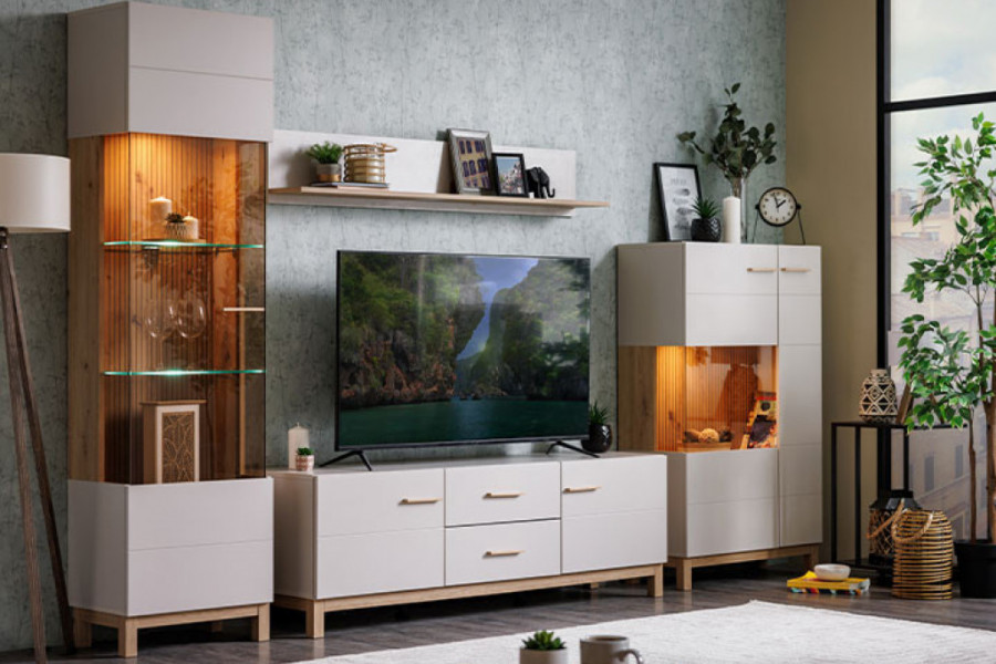 Savremeni dnevni boravak uz sistem elemenata ESSEX Savremeni dnevni boravak uz sistem elemenata ESSEX