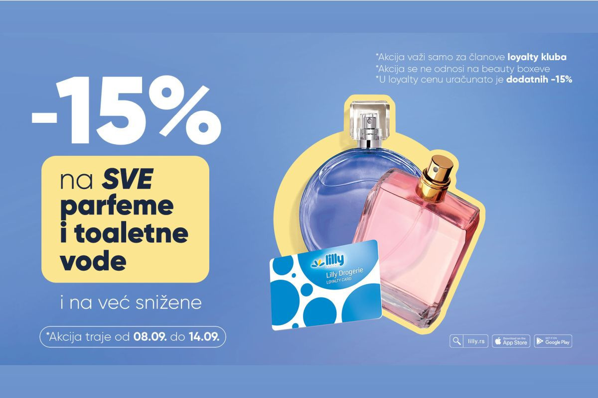 Lilly Loyalty pogodnosti ovog septembra: -15% na parfeme i toaletne vode do 14.09