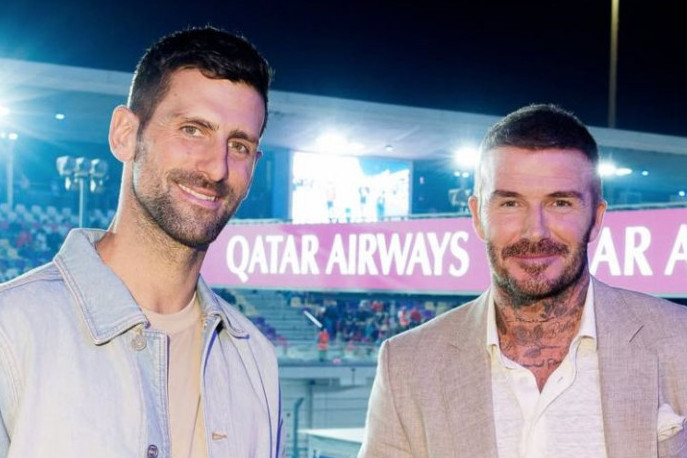 Susret dva šampiona: Novak i Bekam u Kataru zajedno na spektaklu Formule 1 FOTO