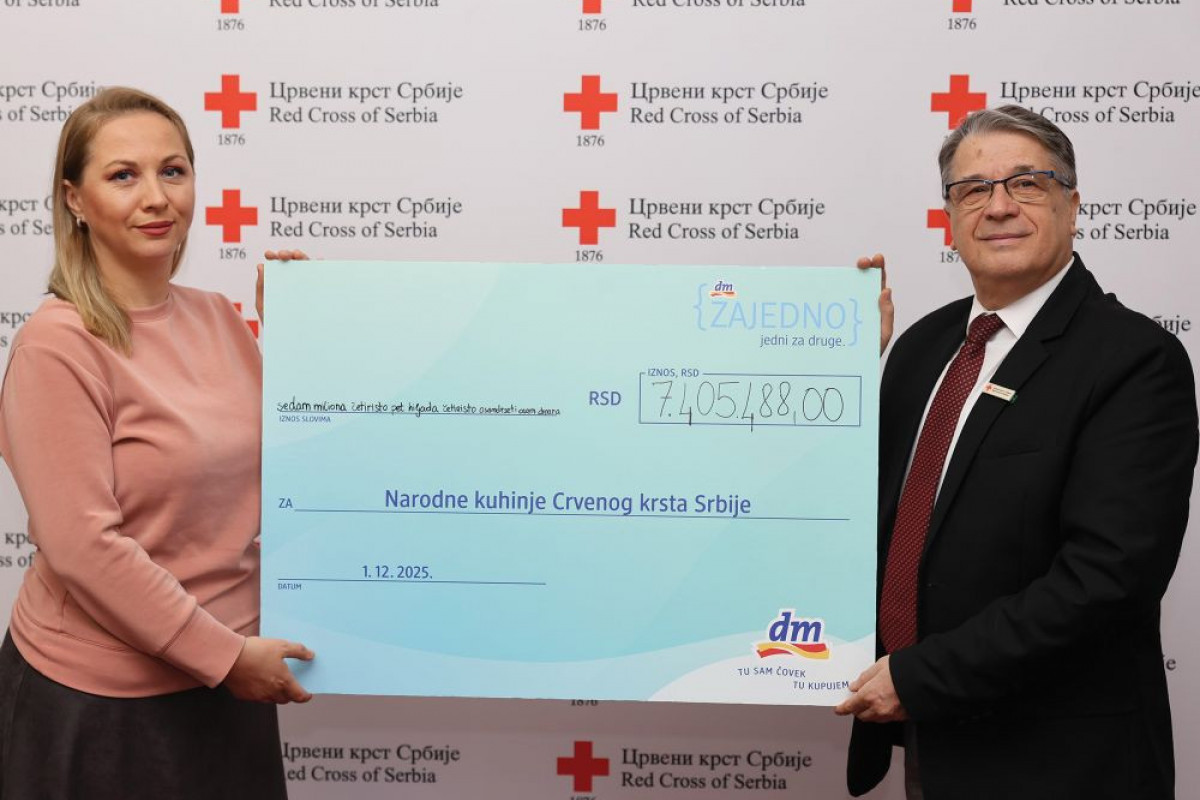 Još jedan Giving Friday obeležen solidarnošću: dm donirao preko sedam miliona dinara Narodnim kuhinjama Crvenog krsta Srbije